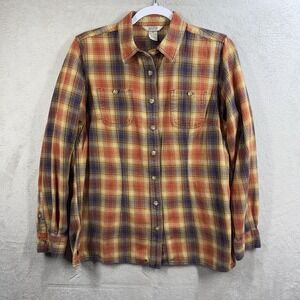 Duluth Trading Co Women's Free Swingin' Flannel Shirt Size M Cabincore Plaid